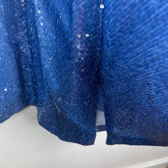 J. Crew Collection Limited Edition Alicia Sequin Racerback Slip Dress Blue Sz 10 - Picture 8 of 13